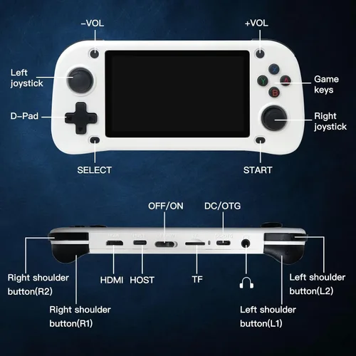 Vista 2 de Nueva consola de juegos portátil retro G28, tarjeta TF 64G integrada, consola de juegos clásica integrada de 15000 juegos, 4.3 pulgadas HD, 2100 mAh