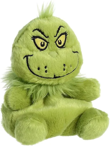 Vista 2 de Aurora® Whimsical Dr. Seuss™ Palm Pals™ Grinch Stuffed Animal - Muñeco de peluche oficialmente licenciado para juego imaginativo - Perfecto