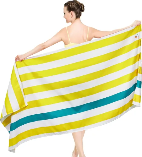 Vista 13 de SUN CUBE - Toalla de playa de microfibra, secado rápido, color beige crema, 78 x 35 pulgadas Quick Dry and Free Microfiber Towel, Lightweight