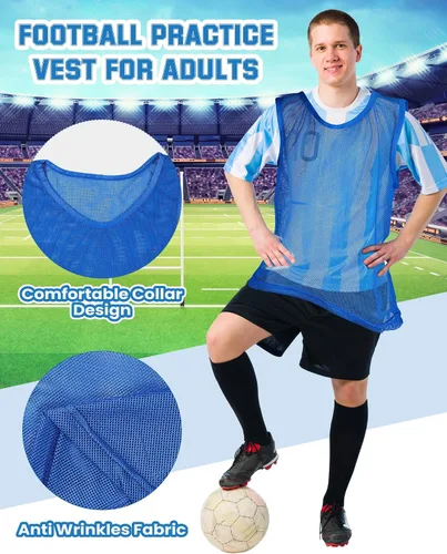 Vista 6 de 36 piezas de chalecos para adultos, camisetas de práctica en equipo para deportes, fútbol, fútbol, baloncesto, práctica