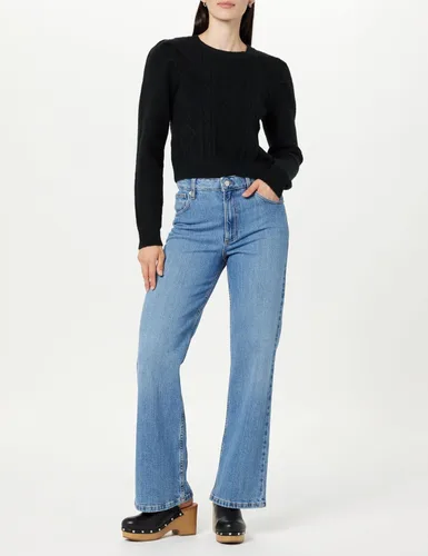 Vista 4 de The Drop Suéter de punto trenzado con mangas abullonadas Gloria para mujer