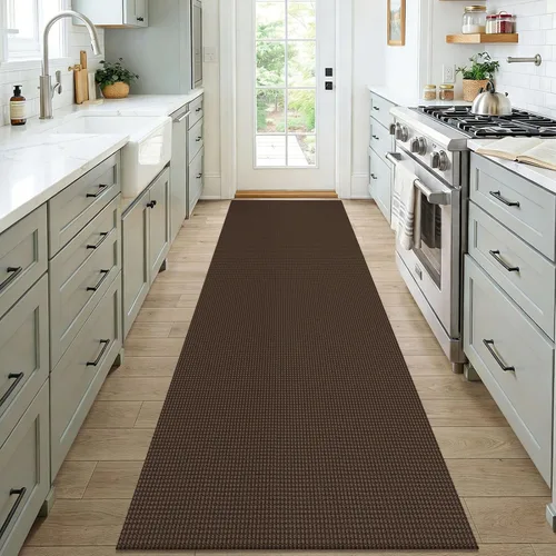 Vista 100 de KOZYFLY - Tapete para puerta de interior, lavable, pequeña, antideslizante, con respaldo de goma, felpudo de algodón para el hogar, color negro
