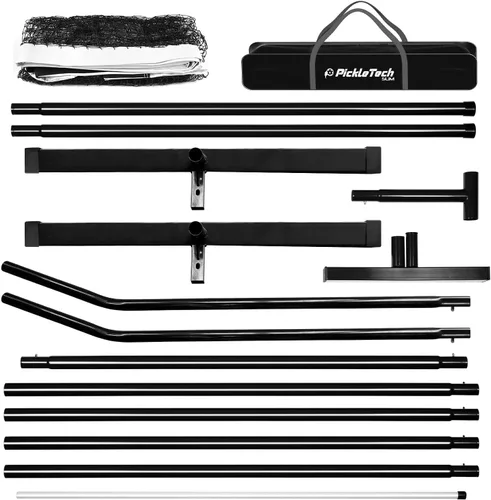Vista 5 de PICKLETECH 4.0 Slim Version Portable Pickleball Nets Outdoor Game 22 FT Pickleball Net-USAPA Regulation Size-Pickle Ball Net System with Carrying