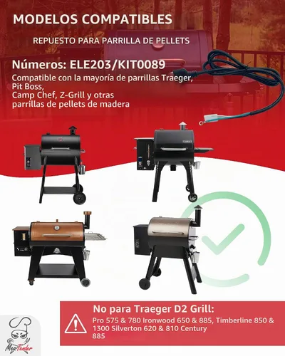 Vista 2 de Cable de alimentación de CA de repuesto de 6 pies para parrilla de pellets y ahumador se adapta a Traeger, Pit Boss, Camp Chef, Z-Grills 3