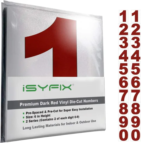 Vista 111 de iSYFIX Calcomanías de Números de Vinilo Verde Manzana – 1.5 Pulgadas Autoadhesivas (2 Juegos) – Calcomanía Premium Troquelada y Pre-espaciada