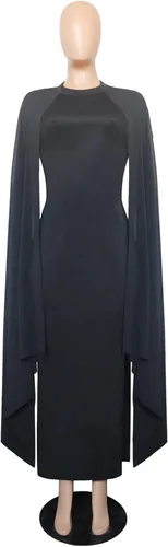 Vista 6 de XUQIJEHABI Vestido largo de noche formal con cuello redondo y manga acampanada para mujer