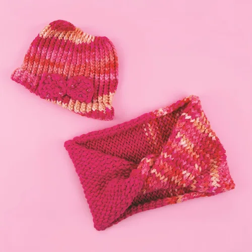 Vista 9 de Make It Real Gorro de moño y bufanda infinita