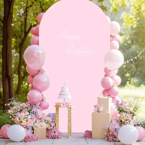 Vista 120 de Baby Blue Arch Backdrop Cover, 6FT Spandex Fitted Wedding Arch Stand Covers Round Top Chiara Backdrop Cover for Birthday Party Ceremony Banquet Azul