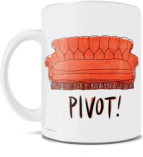 Vista 415 de Trend Setters Friends the Television Show – 25 años – Mercancía oficial – Taza de café o té de cerámica blanca de 11 onzas – perfecta para regalar