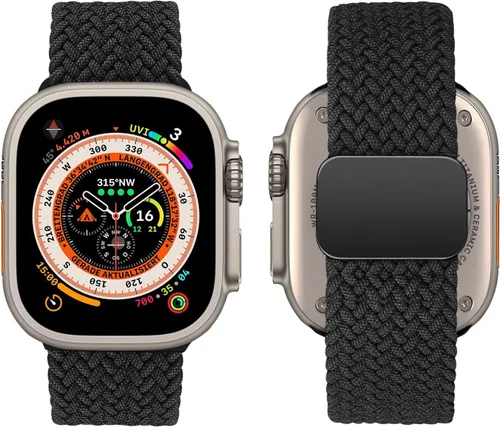 Vista 7 de MroTech Sport Solo Loop, compatible con correas de Apple Watch de 1.61, 1.57, 1.496 pulgadas, para mujeres y hombres, correa trenzada de nailon