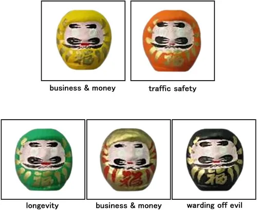Vista 3 de Daruma Fortune Dolls (1.9 in, juego de 10, fabricadas en Japón)