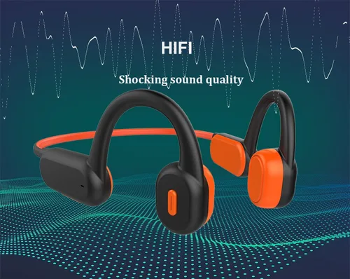 Vista 4 de OGU Auriculares de conducción ósea, auriculares abiertos Bluetooth 5.3 deportivos inalámbricos con micrófono integrado, resistentes al sudor
