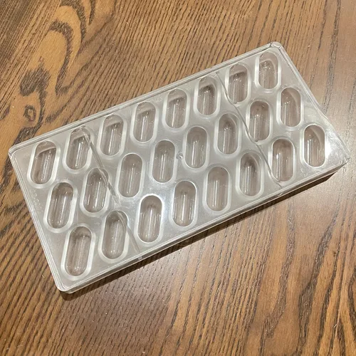 Vista 7 de 24 tazas de 1.6 pulgadas forma de cápsula grande ovalada molde de chocolate de policarbonato bonbon chocolate DIY molde de trufa dulce bandeja