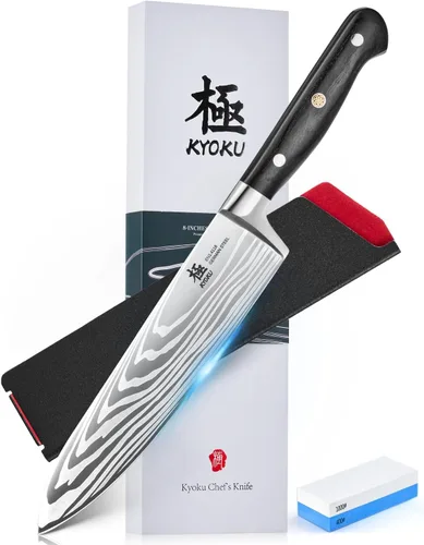 Vista 16 de KYOKU Cuchillo deshuesador de 6,5 pulgadas de la serie Samurai, cuchillo de filetear con mango de madera de Pakka, acero de alto carbono