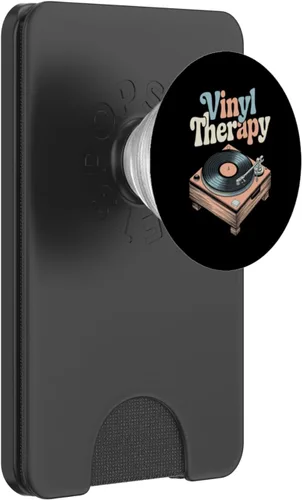 Vista 8 de Vinyl Record Collector Retro Music Turntable Lover PopSockets Adhesive PopGrip