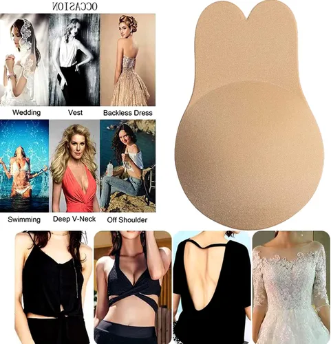 Vista 7 de 3 Pairs 2023 Upgraded Sticky Bra Adhesive Bra Invisible Silicone Bras Backless Bra Strapless Push Up Bras for Women
