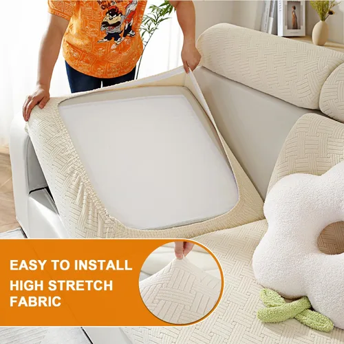 Vista 4 de Fundas de cojín para sofá, fundas de sofá mágicas, fundas lavables y elásticas para asientos seccionales y en forma de L, protectores de muebles