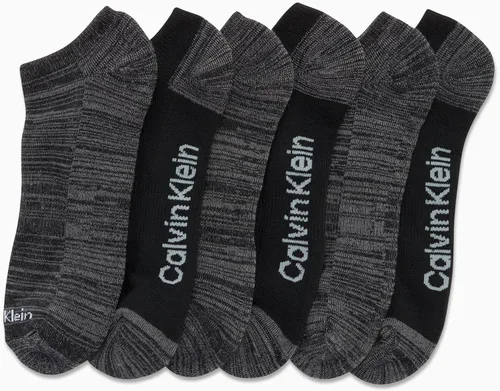Vista 101 de Calvin Klein Calcetines para hombre, mezcla de algodón, acolchados, sin talla, forro de calcetines atléticos (6 unidades)