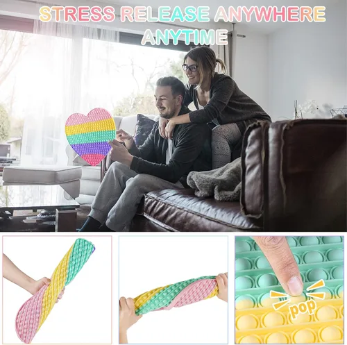 Vista 5 de Juguete sensorial grande de 460 burbujas para niños regalo gigante de burbujas de empuje de 19 pulgadas para niños juguete gigante extra grande Mega