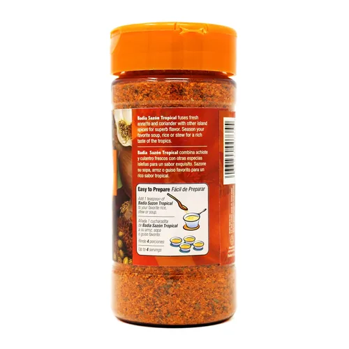 Vista 5 de Badia Sazon Tropical con cilantro y anatto, 6.75 onzas (paquete de 6) - Sin MSG, auténticos sabores latinos y caribeños