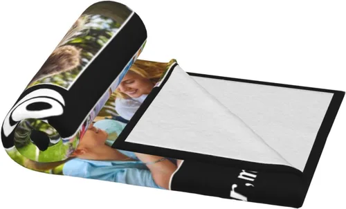 Vista 5 de Manta personalizada con foto, manta personalizada con imagen para regalos de pareja, mantas de franela personalizadas para adultos, niños