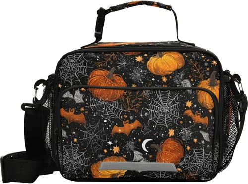 Vista 25 de Vangogh - Lonchera para niños con diseño de noche estrellada, organizador de doble aislamiento, impermeable y reutilizable, bolsa de comida