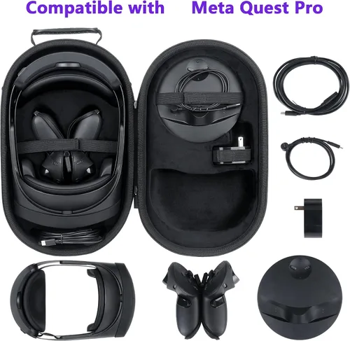 Vista 2 de co2CREA Hard Case Compatible with Meta Quest Pro Virtual Reality Headset