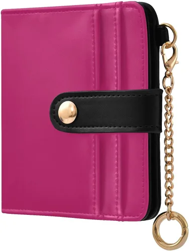 Vista 14 de Sinestour Black print Small Wallet for Women RFID Blocking Leather Bifold Small Purse with ID Window Card Holder Zipper Coin Pocket, Compact Credit