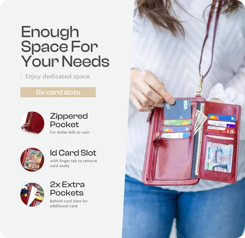 Vista 6 de Claasico Cartera cruzada para mujer y funda para teléfono iPhoneSamsungLG Magnet Cell Pouch & Bolso
