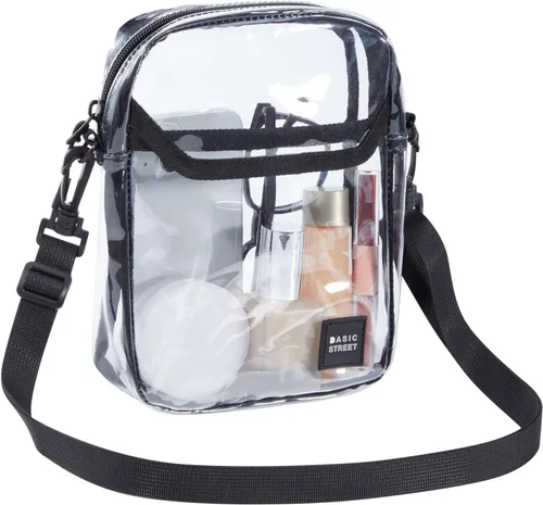 Vista 8 de SEAFEW Clear Mini Crossbody Bag Shoulder Bag for Men, Small Messenger Satchel Bag for Women