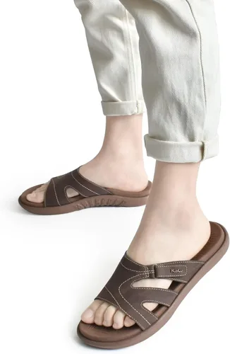 Vista 6 de KuaiLu - Sandalias ortopédicas de moda para mujeres, ligeras, tipo tenis deportivos, con plantilla de goma suave. Sandalias con cierre tipo slip-on