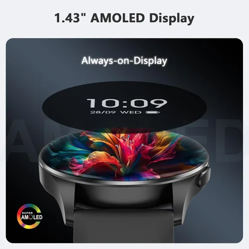 Vista 3 de Blackview Reloj inteligente 2025 (respuesta/hacer llamadas), reloj de fitness para hombres y mujeres con frecuencia cardíaca/spO2/monitor de sueño/2
