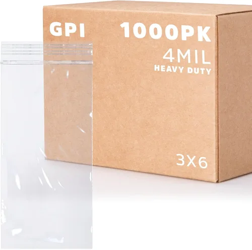 Vista 21 de Bolsas reutilizables de plástico transparente con cremallera – Paquete de 100 unidades GPI a granel de 2 x 3 pulgadas de grosor, resistentes