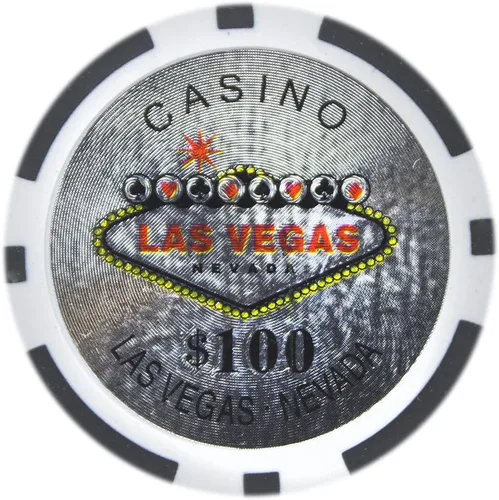 Vista 9 de Brybelly Las Vegas Casino Poker Chip Heavy 0.49 oz Clay Composite – Paquete de 50