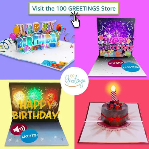 Vista 4 de 100 GREETINGS LIGHTS & MUSIC - Tarjeta de feliz aniversario para marido y esposa, reproduce "This Will Be", tarjeta emergente, tarjetas de feliz