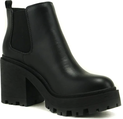 Vista 4 de Soda BLISS Botines de moda con suela de lengüeta para mujer con doble elástico