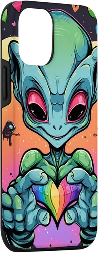 Vista 3 de iPhone 15 Alien LGBT Funny Gaylien para el Mes del Orgullo Caso