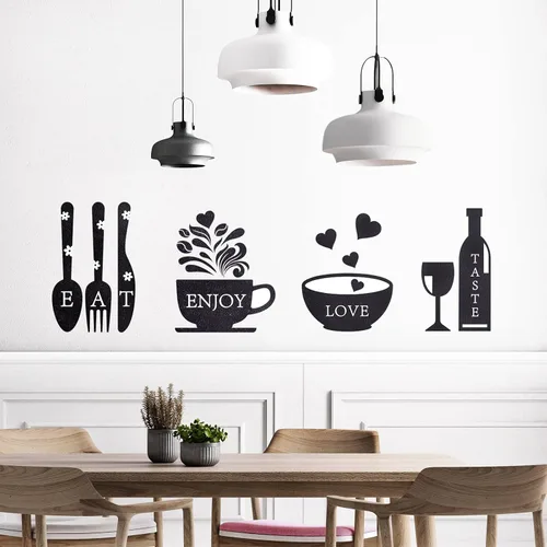 Vista 6 de Calcomanías de pared para cocina, decoración de cocina, el corazón del hogar, decoración de pared con citas, letrero de utensilios de decoración