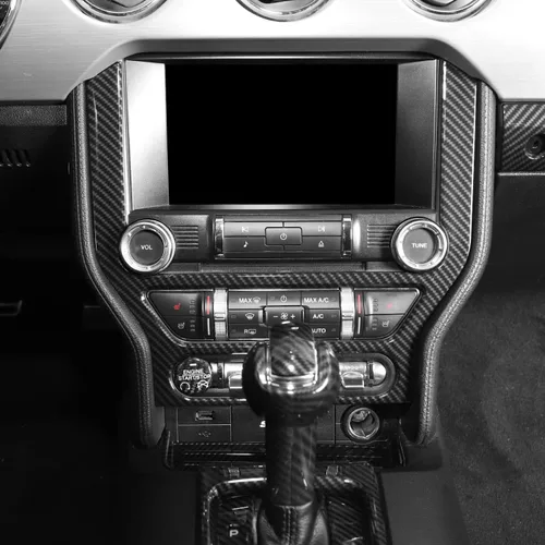 Vista 7 de Linakip Moldura de Panel de Consola Central Compatible con Ford Mustang GT 2015 2016 2017 2018 2019 2020 2021 2022 2023, Moldura de Panel de Aire