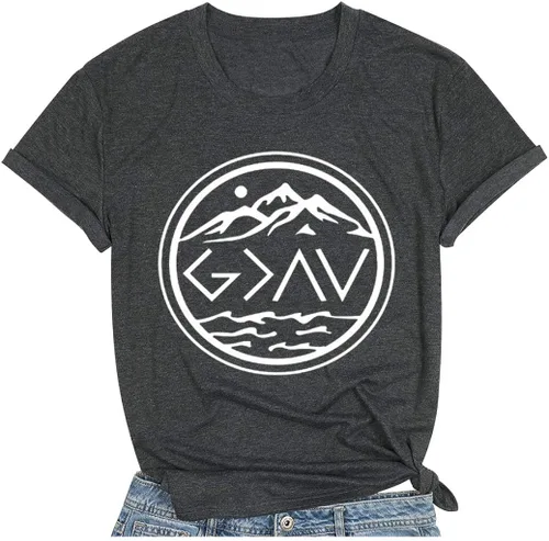 Vista 5 de God is Greater Than The High and Lows - Camiseta de manga corta para mujer diseño gráfico inspirador de montaña cristiana