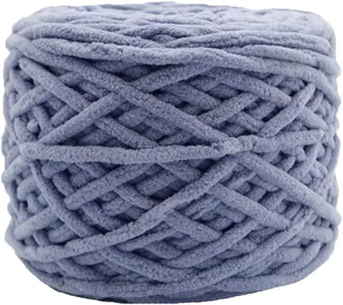 Vista 23 de Hilo de felpilla grueso y esponjoso, color negro, grueso, lavable, suave y cálido, hilo de punto a mano, hilo accesorio, 5.64 oz