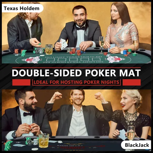 Vista 3 de RAYKEEP - Mesa de póquer plegable 4 en 1 de 72 pulgadas con alfombrilla de juego intercambiable 8 Player Folding Casino Table for Texas Holdem and
