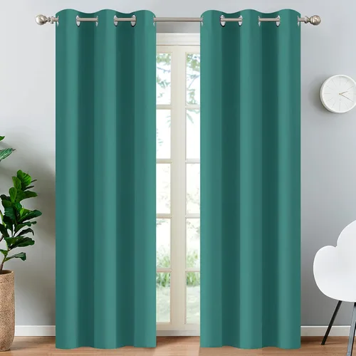 Vista 62 de Yakamok Cortinas opacas para dormitorio, aislamiento térmico, cortinas de oscurecimiento de habitación para sala de estar, juego de 2 paneles