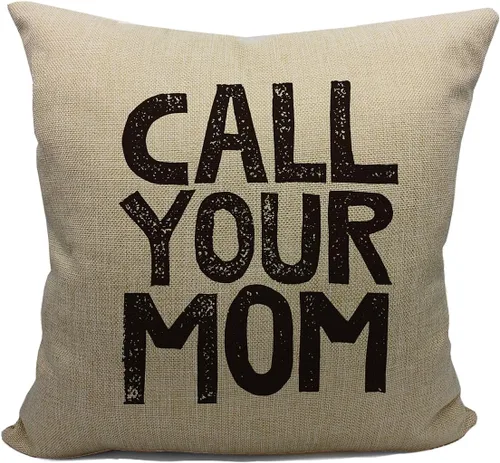 Vista 13 de Call Your Mom - Divertida funda de almohada para hija, hijo, accesorios de dormitorio, fiesta de graduación, 18 x 18 pulgadas, funda de cojín Negro