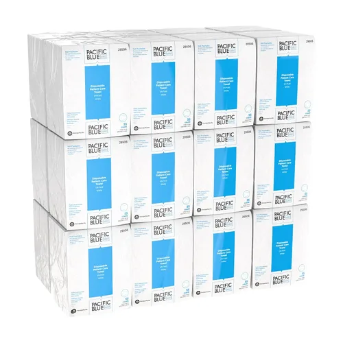 Vista 3 de Pacific Blue Select A300 - Paño desechable para el cuidado del paciente de GP PRO (Georgia-Pacific), 29506, 1/4 pliegue, blanco, 55 toallas por