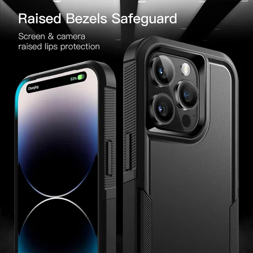 Vista 5 de JETech Funda para iPhone 14 Pro Max de 6.7 pulgadas, resistente protección resistente de doble capa, a prueba de golpes, funda protectora resistente