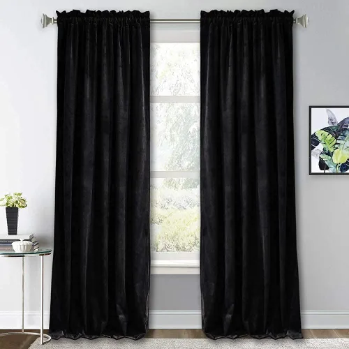 Vista 32 de RYB HOME Cortinas opacas de terciopelo para dormitorio, aislamiento térmico, privacidad, luz solar, bloqueo de calor, cortinas lujosas con bolsillo