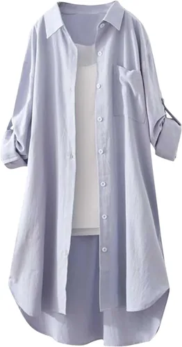 Vista 43 de Long Sleeve Shirts for Women Spring Summer Dressy Casual Button Down Plus Size Tops Office Work Blouses