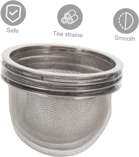 Vista 2 de Colador de malla 4 unids Tetera Colador Filtros de café Colador de té Premium Acero inoxidable Taza Taza Tetera de acero inoxidable