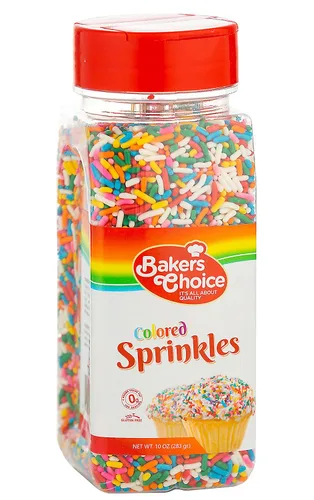Vista 9 de Bakers Choice - Gránulos arcoíris para hornear, chispas Rainbow Jimmies para coberturas de helado, sin lácteos, Kosher de 10 onzas